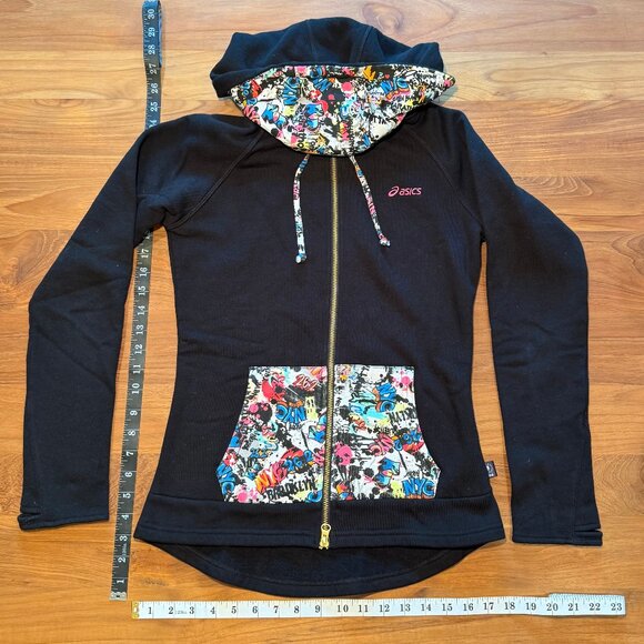 Asics NYC Marathon Women's Graffiti Hoodie Small - Picture 1 of 8